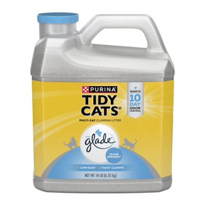 Purina Tidy Cats Cat Litter Clumping For Multiple Cats With Glade Clear Springs Jug - 14 Lb