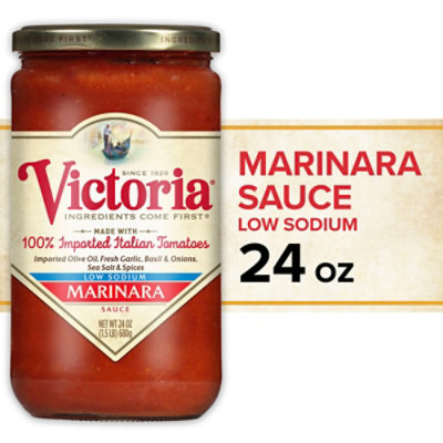 Victoria Sauce Marinara Low Sodium Jar - 24 Oz - Image 1