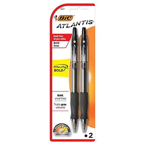 Bic Ball Pens Retractable Bold 1.6 mm Black - 2 Count