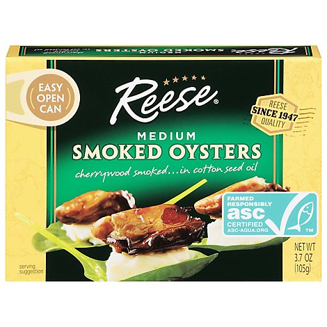 Reese Oysters Smoked Medium - 3.70 Oz