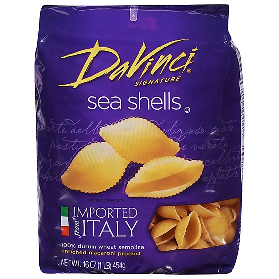 Da Vinci Pasta Sea Shells Resealable Bag - 16 Oz