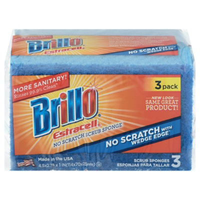 Brillo Estracell Edge Scrub No Scratch - 3 Count