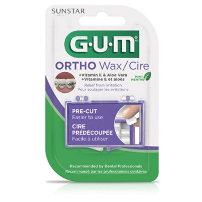 GUM Orthodontic Wax Mint Flavor With Vitamin E and Aloe Vera For Braces and Dental Devices - Each - Image 3