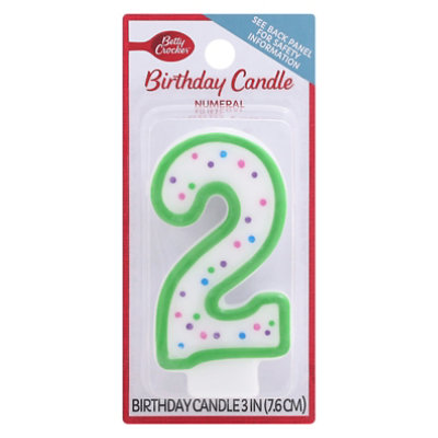 Betty Crocker Candles Birthday Numeral 2 - 1 Count
