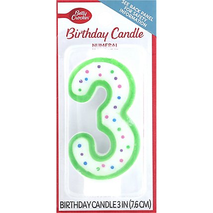 Betty Crocker Candles Birthday Numeral 3 - 1 Count - Image 2