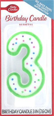 Betty Crocker Candles Birthday Numeral 3 - 1 Count - Image 2