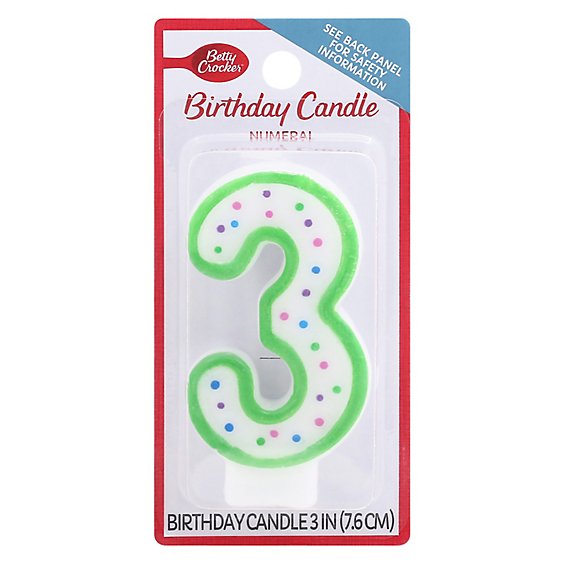 Betty Crocker Candles Birthday Numeral 3 - 1 Count