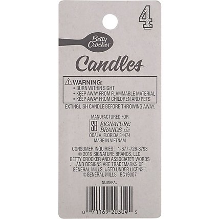 Betty Crocker Candles Birthday Numeral 4 - 1 Count - Image 4