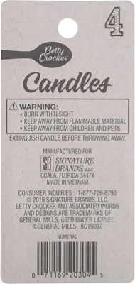 Betty Crocker Candles Birthday Numeral 4 - 1 Count - Image 4