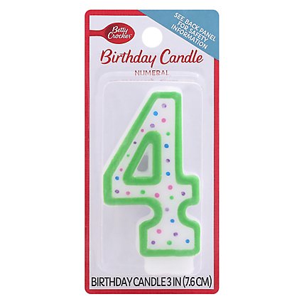 Betty Crocker Candles Birthday Numeral 4 - 1 Count - Image 1