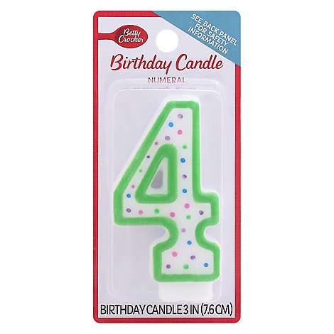 Betty Crocker Candles Birthday Numeral 4 - 1 Count