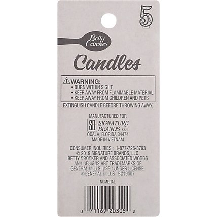 Betty Crocker Candles Birthday Numeral 5 - 1 Count - Image 4