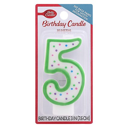 Betty Crocker Candles Birthday Numeral 5 - 1 Count - Image 1