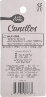 Betty Crocker Candles Birthday Numeral 6 - 1 Count - Image 4
