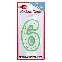 Betty Crocker Candles Birthday Numeral 6 - 1 Count - Image 1