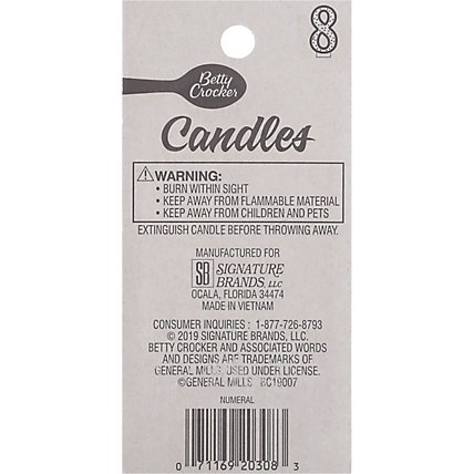 Betty Crocker Candles Birthday Numeral 8 - 1 Count - Image 4
