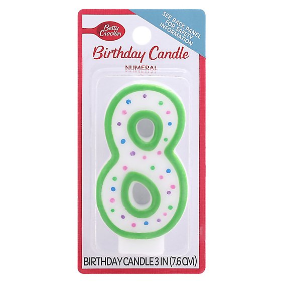 Betty Crocker Candles Birthday Numeral 8 - 1 Count