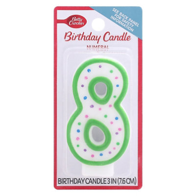 Betty Crocker Candles Birthday Numeral 8 - 1 Count - Image 1