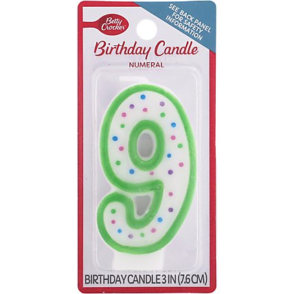 Betty Crocker Candles Birthday Glitter Numeral 9 - 1 Count - Image 2