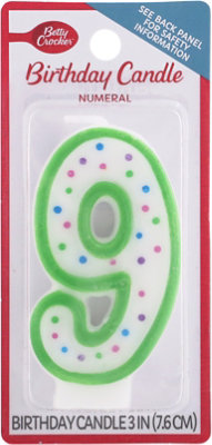 Betty Crocker Candles Birthday Glitter Numeral 9 - 1 Count - Image 2