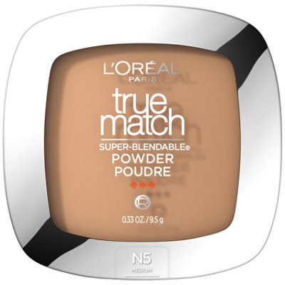 L'Oreal Paris True Match Super-Blendable Oil Free Makeup Powder W3 Light Medium - 0.33 Oz - Image 1