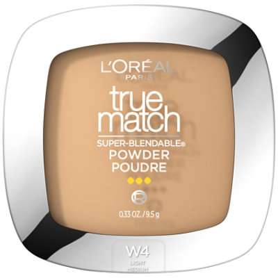 L'Oreal Paris True Match Super-Blendable Oil Free Makeup Powder W4 Light Medium - 0.33 Oz - Image 1