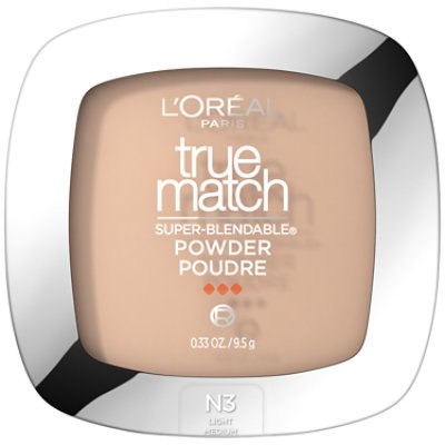 L'Oreal Paris True Match Super-Blendable Oil Free Makeup Powder N3 Light Medium - 0.33 Oz - Image 1