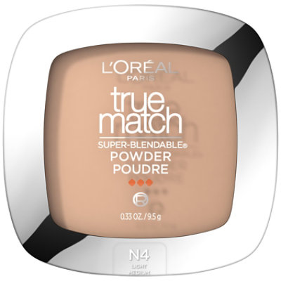L'Oreal Paris True Match Super-Blendable Oil Free Makeup Powder N4 Light Medium - 0.33 Oz - Image 1