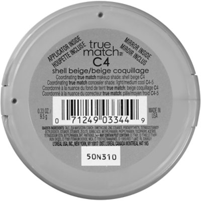 L'Oreal Paris True Match Powder Shell Beige Super Blendable Oil Free Makeup - 0.33 Oz - Image 3