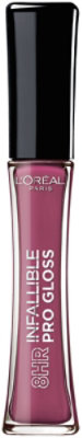 L'Oreal Paris Infallible 8 Hour Pro Lip Gloss hydrating finish Undeniable Mauve - 0.21 Fl. Oz. - Image 1