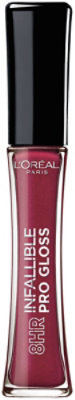 L'Oreal Paris Infallible 8 Hour Pro Lip Gloss hydrating finish Glistening Berry - 0.21 Fl. Oz. - Image 1