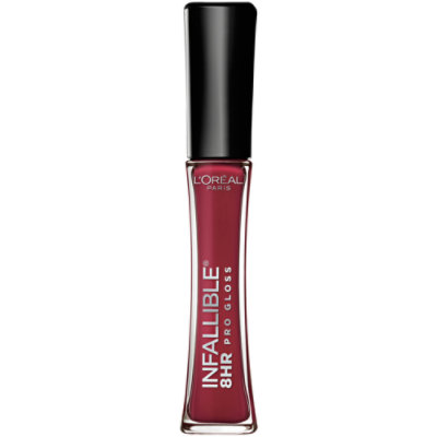 L'Oreal Paris Infallible Glistening Berry 8 Hour Pro Hydrating Finish Lip Gloss - 0.21 Oz - Image 1