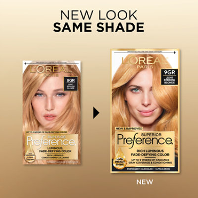 L'Oreal Paris Superior Preference Permanent Hair Color 9GR Light Golden Reddish Blonde Kit - Each - Image 2