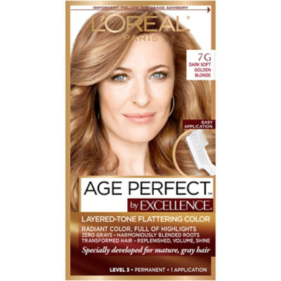 LOreal Excellence Age Perfect Hair Color Dark Soft Golden Blonde 7G - Each