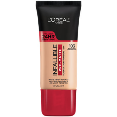 L'Oreal Paris Infallible 103 Natural Buff Pro Matte Oil Free Blendable Foundation - 1 Oz - Image 1