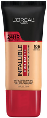 L'Oreal Paris Infallible Pro-Matte 106 Sun Beige Liquid Foundation  - 1 Fl. Oz. - Image 1