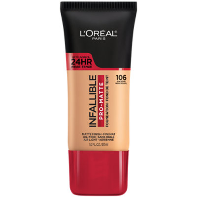 L'Oreal Paris Infallible 106 Sun Beige Pro Matte Oil Free Blendable Foundation - 1 Oz - Image 1