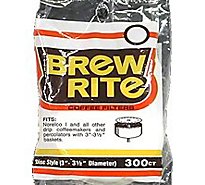 Brew Rite Coffee Filters Disc Style Paper 3.5 Inch - 300 Count