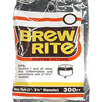 Brew Rite Coffee Filters Disc Style Paper 3.5 Inch - 300 Count