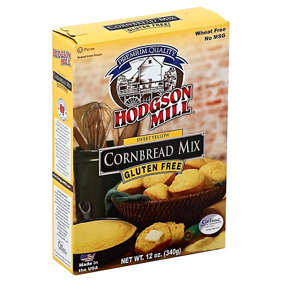Hodgson Mill Cornbread Mix Gluten Free Sweet Yellow - 12 Oz
