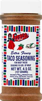 Bolners Fiesta Brand Taco Seasoning - 4.5 Oz - Image 2