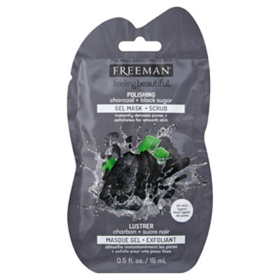 Freeman Facial Mask Charcoal Black Sugar - .5 Oz - Safeway