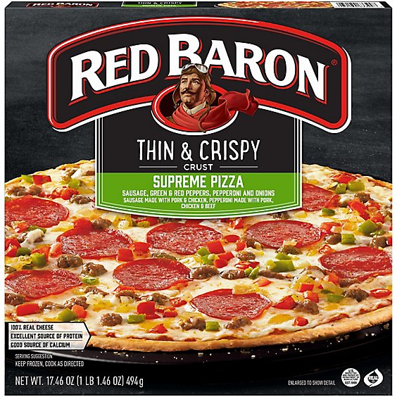 Red Baron Pizza Thin & Crispy Supreme - 17.46 Oz