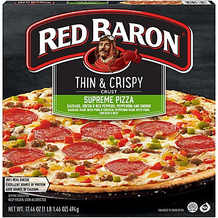 Red Baron Pizza Thin & Crispy Supreme - 17.46 Oz - Image 1