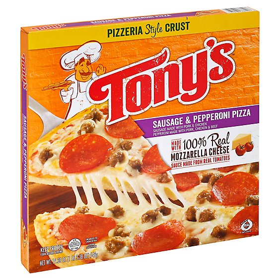Tonys Pizzeria Pizza Sausage With Pepperoni Frozen - 19.38 Oz