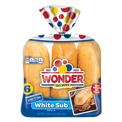 Wonder Bread White Bread Sandwich Rolls 6 Count - 19 Oz - Image 2