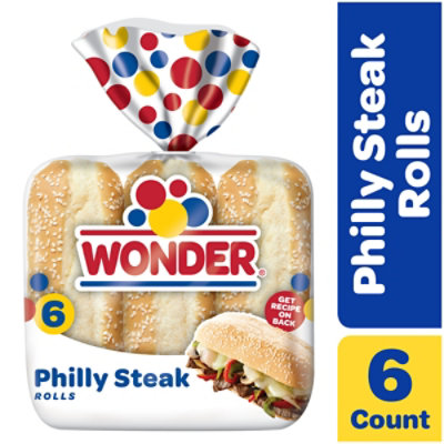 Wonder Bread Philly Steak Rolls White Bread Sub Rolls 6 Count - 15 Oz - Image 2