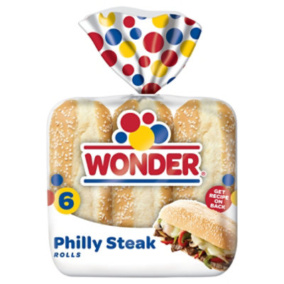 Wonder Bread Philly Steak Rolls White Bread Sub Rolls 6 Count - 15 Oz - Image 3