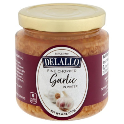 DeLallo Garlic Fine Chopped in Water - 6 Oz - Image 1