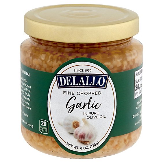 DeLallo Garlic Fine Chopped in Pure Olive Oil - 6 Oz